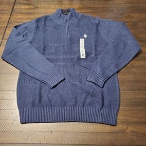 US Polo Assn Sherpa Zip Mock Collar Sweater